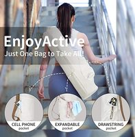 Tas Yoga Premium Wanita Anti Air Bahan Polyester Multi-Kantong Tali Selempang Dapat Disesuaikan Modis Tebal 1/4 inci 1/2 inci