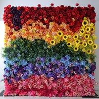 Mur de fleurs artificielles en soie enroulable pour Noël et Halloween - Décoration murale intérieure la plus vendue