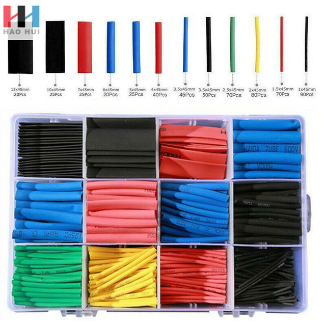 T054 560Pcs Heat Shrink Tubing Electric Insulation Tube Heat Shrink Wrap Cable Sleeve