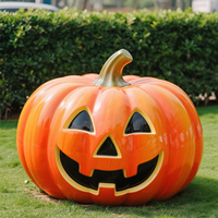 Sculpture de citrouille d'Halloween personnalisée en fibre de verre, écologique, thème fantôme, décoration en résine pour parc d'attractions et maison hantée