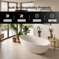 Baignoire en pierre artificielle sur mesure pour bain relaxant avec surface mate réparable pour les marques OEM ODM, projets hôteliers et entrepreneurs