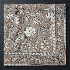 Nouvel Arrivage – Serviettes en Coton Faits Main de Haute Qualité, Motif Floral Indien, Couleur Marron Pierre Chaleureuse, Idéales pour Mariages, Événements, Décoration Intérieure et Repas - Product Image 3