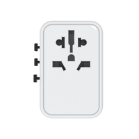 Adaptateur de prise de voyage universel 61W PD à charge rapide, 3 ports USB A, 2 ports Type-C, courant nominal 10A, CE ROHS FCC pour Worldplug