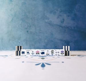 Set Completo di Mahjong Americano Nautico Costiero in Acrilico a 4 Strati, 160 Pezzi, con Motivi Unici di Barche a Vela e <span class=keywords><strong>Faro</strong></span>, per Appassionati di Mahjong Statunitensi - Product Image 3