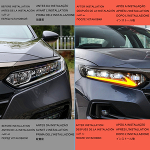 ชุดไฟหน้ารถยนต์ LED รุ่นล่าสุด ดีไซน์ ES พร้อมไฟไดนามิก อุปกรณ์เสริมสำหรับรถยนต์ Accord รุ่นที่ 10 และ 10.5 ปี 2018-<span class=keywords><strong>2022</strong></span> - Product Image 3