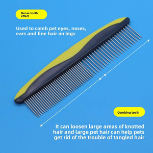 Pet Steel Grooming Comb for Dogs & Cats, <b>Smooth</b> Steel Teeth Hair Remover Shedding <b>Brush</b> for Pet Grooming - Product Image 2