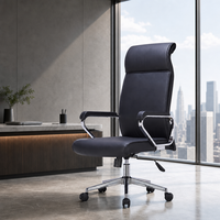 Chaise de bureau ergonomique réglable en cuir PU moderne, dossier haut, pour bureau de PDG, OEM ODM
