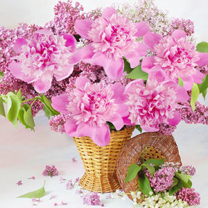 Pintura de Diamantes DIY Clásica LS 5D, <span class=keywords><strong>Flores</strong></span> Púrpura Lila, Broca Redonda, Bordado de Punto de Diamante, Decoración del Hogar - Product Image 1