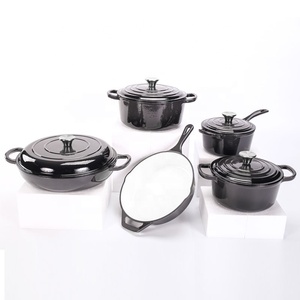 Ensemble de Casseroles en Fonte Métallique au Design Minimaliste, Fabriquées en Chine, Chauffage Électrique, Batterie de Cuisine Effet <span class=keywords><strong>Pierre</strong></span> - Product Image 5