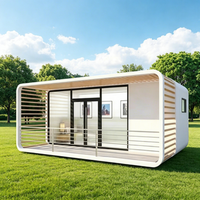 Maison capsule moderne écologique avec chambre et salle de bain, durable, installation facile, forme carrée, pour bureau, parc, villa, appartement