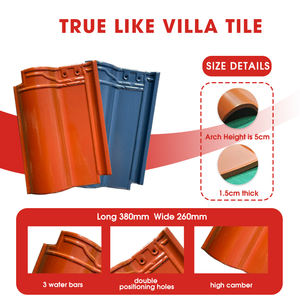 현대적인 클래식 세라믹 재질 지붕 타일-내화 방풍 방수 호텔용 15MM 브라운 평생 지속되는 지붕재 - Product Image 3