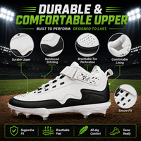 Chaussures de baseball personnalisées pour hommes, crampons en caoutchouc moulés, chaussures d'entraînement, OEM ODM, logo d'équipe