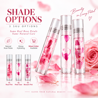 Gloss à lèvres RTS 5ml à la vraie rose, effet nacré, brillance intense, hydratant, 3 styles, faible MOQ 3 pièces, vente en gros, logo personnalisé