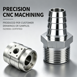 Raccord de tuyau usiné CNC de précision sur mesure et ensemble de blocs de collecteur cylindriques, adaptateur de contrôle de fluide fraisé, boîtier structurel - Product Image 1