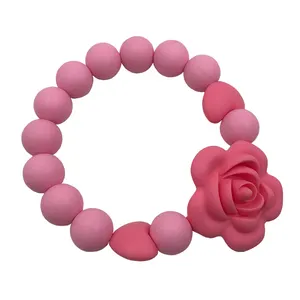 Designer Teething Beads Bracelet For Women,Baby Gum Pain Relief Teether,100% Silicone BPA Free