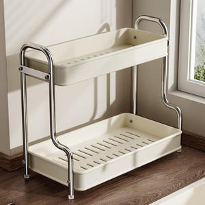 Estante multifunción para especias, estante de almacenamiento para cocina, organizador portátil de 2 niveles para aceite, sal, salsa de soja y vinagre. - Product Image 4