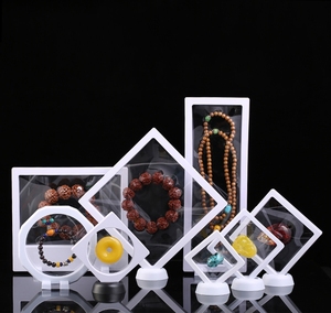 Commercio all'ingrosso della fabbrica 18*23cm acrilico espositore per gioielli scatola di imballaggio <span class=keywords><strong>trasparente</strong></span> quadrato sospeso flottante Design personalizzato Logo cartone - Product Image 2