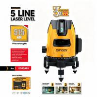 Niveau laser vert 5 lignes DINGQI |   Outil de nivellement automatique haute précision, longueur d'onde 515 nm, pour carrelage, plafond et alignement de la construction