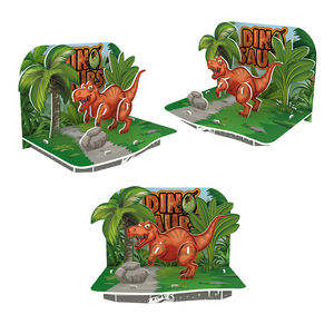Nouveaux articles chauds 4 en 1 assemblage dinosaures jurassiques monde avec scène de jungle 3D mousse Puzzles enfants éducation jeu puzzles - Product Image 3