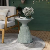 Table basse d'appoint sur piétement texturé en écorce d'arbre MgO, pour intérieur et extérieur, patio, jardin, mobilier de salon moderne et minimaliste