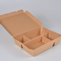 Emballage rapide de style moderne Boîte alimentaire isolée en papier kraft à emporter avec compartiment pour sushi sucre croustilles de pommes de terre