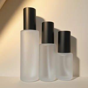 ขวดแก้วปั๊มโลชั่นแบบพ่นฝอยละเอียด สีดำด้านหรูหรา ขนาด 20/30/40/50/60/80/100/120 มล. สำหรับบรรจุภัณฑ์เครื่องสำอางบำรุงผิว - Product Image 3