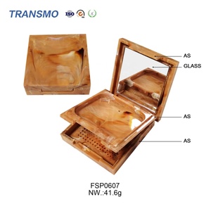 Fond de teint en poudre compacte, étui vide pour fond de teint correcteur de couleur, étui compact double couche avec miroir - Product Image 3