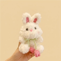 Portachiavi Personalizzato a Forma di Coniglio dalle Orecchie Lunghe con Nastro a Tulipano, Ciondolo Morbido Imbottito a Forma di Coniglio, Giocattolo Animale Carino per Charm da Borsa - Vendita all'Ingrosso