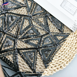 100% p רשת שחורה בד קורן עם תבניות יפות עבור בגדי נשים, חצאיות ואירועים מיוחדים - Product Image 2