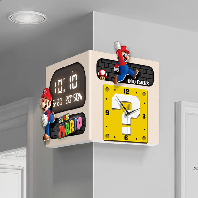 Premium Drill-free Corner Dual-Sided 2025 Calendar Metal USB Powered Wall Clock Living Room Home Decor New Design