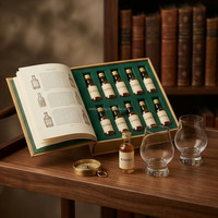 Emballage en papier personnalisé en usine, boîte-cadeau en carton rigide magnétique pour dégustation de whisky, ensemble de mini-bouteilles avec insert en mousse EVA