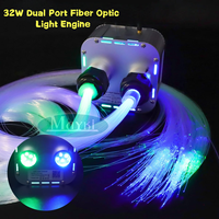 Moteur d'éclairage LED 32W à double couleur changeante RGBW, moteur d'éclairage à fibres optiques à double port pour éclairage de plafond à fibres optiques