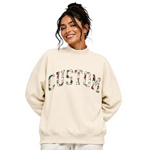 Nueva Llegada, Sudadera de Invierno de Manga Larga con Cuello Alto y Logotipo Bordado Personalizado para Mujer, de Alta Calidad - Product Image 1
