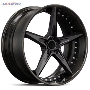 Nouvelle jante en fibre de carbone forgée de luxe haute performance, design concave noir 20 mm ET pour voitures particulières - Product Image 1