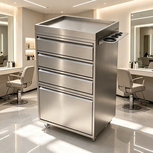 Carrito de Peluquería de Lujo para Salón de Belleza, Mueble de Almacenamiento con Cajones de Acero Inoxidable para Herramientas de Peluquería - Product Image 1