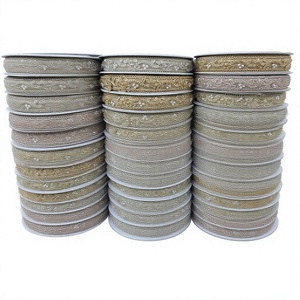 <b>Indian</b> Ethnic Beads Embroidery Golden Lace Polyester Metallic Washable From Gujarat Deals in Wholesale - Product Image 1