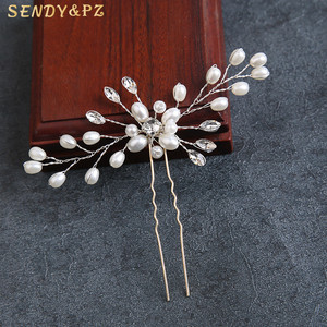 Nouveau design élégant mariée à la main cristal <span class=keywords><strong>strass</strong></span> perle pinces à cheveux <span class=keywords><strong>chignon</strong></span> de mariée <span class=keywords><strong>chignon</strong></span> <span class=keywords><strong>chignon</strong></span> mariage fourche à cheveux accessoires - Product Image 1