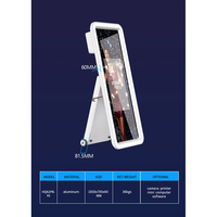 Cabine de photo à écran tactile portable de 32 pouces avec cadre de lumière LED RVB à haute luminosité pour les fêtes et les événements de mariage