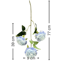 Fleurs artificielles en plastique à 3 têtes superposées en forme de rose, ornements décoratifs haut de gamme, accessoires de photographie pour