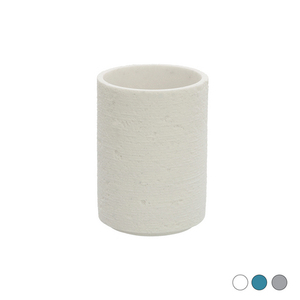 Porte-brosse à dents blanc diamètre 8 cm H 13 cm en céramique, accessoire de salle de bain - Product Image 2