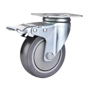 HEALING Premium Industrial 75mm Rollen räder Heavy Duty 3 4 5 Zoll Universal PVC TPR PP Bremse Starre drehbare Möbel rolle OEM - Product Image 3