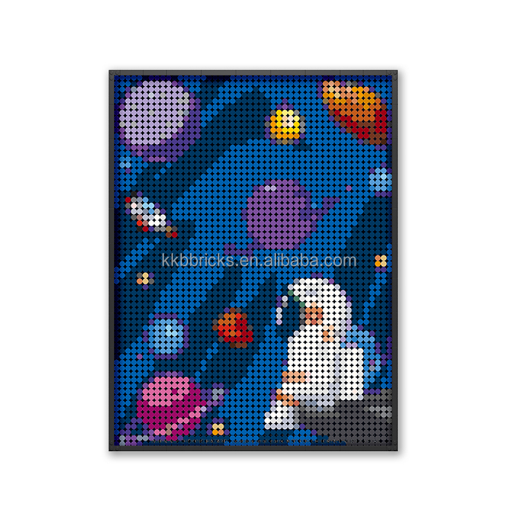 48x64 Studs Pixel Art Building Blocks 1*1 Round Tile 3072pcs