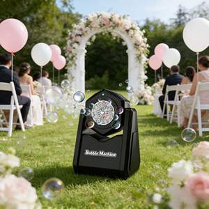 Extérieur été 90 °   Machine à bulles portable automatique pour enfants avec solution à bulles et mousse de savon, idéale pour les fêtes - Product Image 3