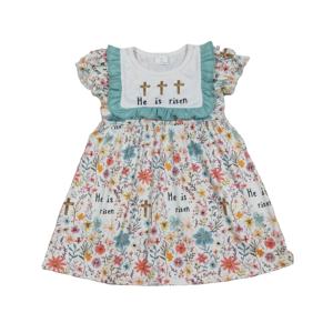 Vestido de Verano para Niñas Pequeñas, Estilo Línea A, Sin Mangas, con Volantes y Flores, Informal, Transpirable, al por Mayor, para Hermanas - Product Image 1