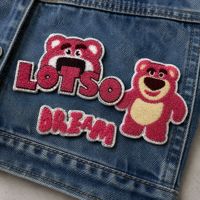 Patchs brodés personnalisés en chenille, motif ours mignon, appliques thermocollantes ou à coudre en feutre non tissé, badges pour vêtements, chapeaux, vestes, design moelleux