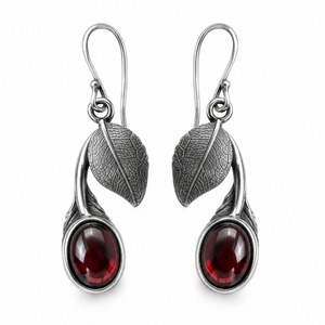 Orecchini Vintage Ispirati alle Foglie di Ciliegio Rosso, Accessori da Festa per Signore - Product Image 6