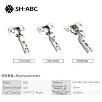 SH-ABC Promotion Charnière à fermeture amortie de type broche 35 mm pour armoires de cuisine, salle de bain et vestiaires - Écologique