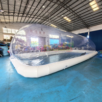 Couverture de piscine gonflable transparente de qualité supérieure pour usage commercial, certifiée CE, en PVC, construction durable, garantie 1 an
