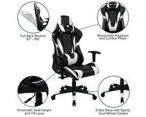 Chaises de bureau de jeu Support lombaire réglable Cuir PU Dossier haut Chaise de jeu vidéo <span class=keywords><strong>PC</strong></span> Adultes Chaise <span class=keywords><strong>d</strong></span>'ordinateur pivotante réglable - Product Image 2