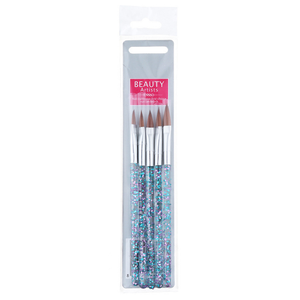 Lot de 5 pinceaux à paillettes pour manucure française, pinceaux à poudre pour sculpture florale, pinceaux à ongles en acrylique, pinceaux artistiques pour salon de manucure - Product Image 6
